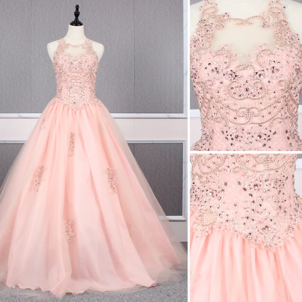 Elegant Royal Blue Prom Dresses 2019 A-Line / Princess Scoop Neck Beading Crystal Sequins Lace Flower Sleeveless Backless Floor-Length / Long Formal Dresses