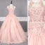 Elegant Royal Blue Prom Dresses 2019 A-Line / Princess Scoop Neck Beading Crystal Sequins Lace Flower Sleeveless Backless Floor-Length / Long Formal Dresses