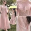 Chic / Beautiful Blushing Pink Bridesmaid Dresses 2021 A-Line / Princess Scoop Neck Beading Rhinestone Sequins Short Sleeve Backless Floor-Length / Long Bridesmaid Wedding Party Dresses