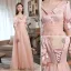 Schlicht Pearl Rosa Brautjungfernkleider 2022 A Linie V-Ausschnitt Kurze Ärmel Rückenfreies Lange Brautjungfer Kleider Für Hochzeit