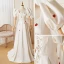 Vintage / Retro Ivory Satin Strawberry Prom Dresses 2022 A-Line / Princess Square Neckline Puffy Short Sleeve Backless Floor-Length / Long Formal Dresses