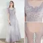 Abordable Gris Robe Demoiselle D'honneur 2018 Princesse En Dentelle Noeud Dos Nu Longueur Cheville Robe Pour Mariage
