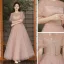 Modest / Simple Dusky Pink Bridesmaid Dresses 2021 A-Line / Princess Short Sleeve Floor-Length / Long Wedding Party Dresses
