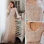 Chinese style Elegant Blushing Pink Embroidered Bridesmaid Dresses 2021 A-Line / Princess Scoop Neck 3/4 Sleeve Floor-Length / Long Wedding Party Dresses