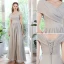 Modest / Simple Grey Graduation Dresses 2021 A-Line / Princess Scoop Neck Backless Floor-Length / Long Bridesmaid Short Sleeve Formal Dresses