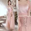 Schlicht Pearl Rosa Brautjungfernkleider 2022 A Linie V-Ausschnitt Kurze Ärmel Rückenfreies Lange Brautjungfer Kleider Für Hochzeit