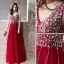 Charming Burgundy Evening Dresses  2020 A-Line / Princess V-Neck Sequins Sleeveless Backless Floor-Length / Long Formal Dresses