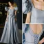 Vintage / Originale Bleu Ciel Robe De Bal 2021 Princesse Encolure Carrée Perlage Perle Noeud Gonflée Manches Courtes Dos Nu Longue Robe De Ceremonie