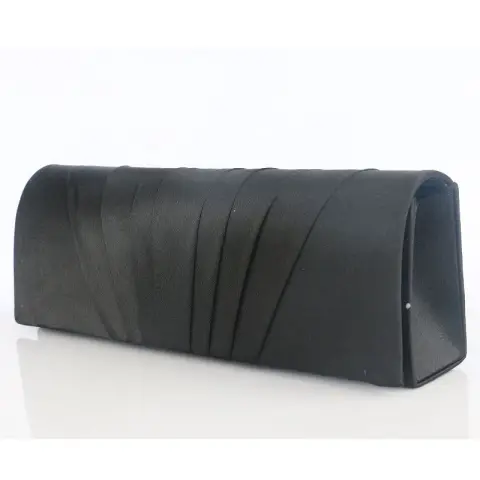Schlicht Schwarz Clutch Tasche Gestreift Velour Hochzeit Cocktail Abend Brautaccessoires 2019