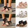 Chic / Beautiful Brown Street Wear Leopard Print Womens Sandals 2020 8 cm Wedges Open / Peep Toe Sandals