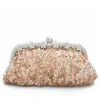 Chic / Beautiful Luxury / Gorgeous 2017 Champagne Red Silver Leaf Sequins Charmeuse Evening Party Outdoor / Garden Clutch Bags