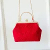 Chinese style Red Appliques Lace Clutch Bags 2020