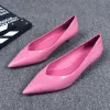 Classy Candy Pink Casual Pumps 2019 Leather 3 cm Stiletto Heels Low Heel Pointed Toe Pumps