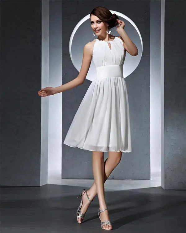 graduation knee length white dress