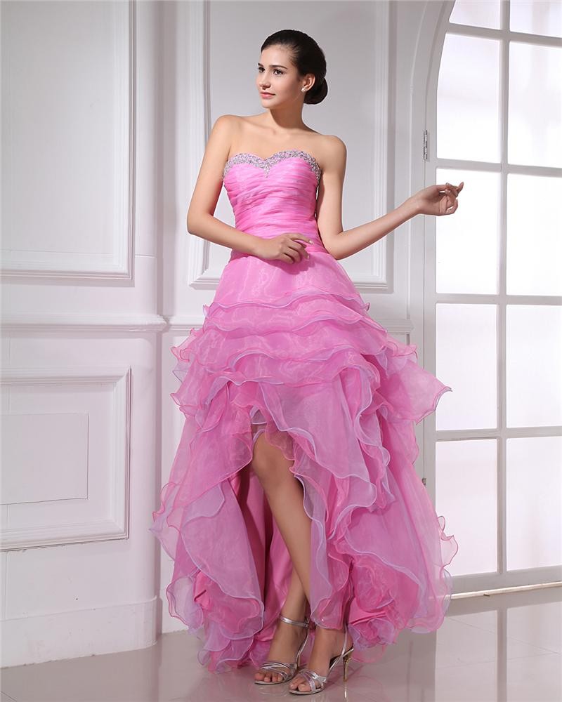 asymmetrical ruffle prom dress