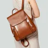 Fashion Tan Backpacks 2021 Leather Women's Bags