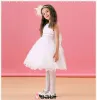 Flash-diamant-weiß-blumenmädchenkleid Rock Prinzessin Kleid Kommunionkleider