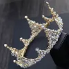 Luxury / Gorgeous Gold Metal Accessories 2018 Crystal Rhinestone Beading Pearl Tiara Earrings Bridal Jewelry