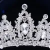 Luxus / Herrlich Silber Hochzeit Diadem 2018 Metall Kristall Strass Brautaccessoires