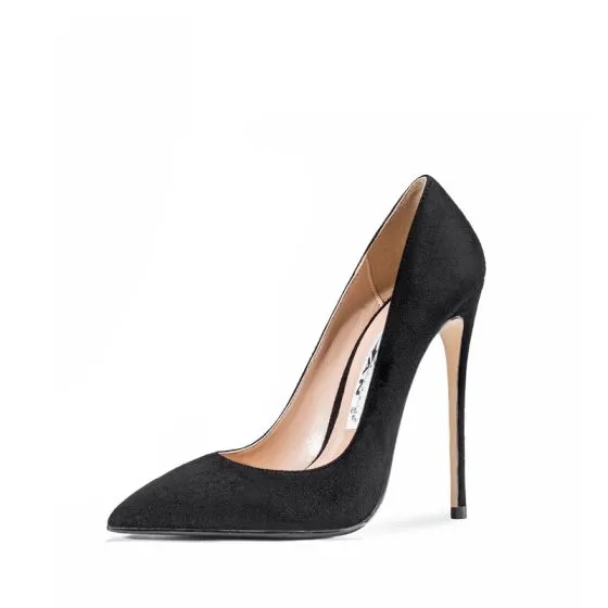 Chic / Beautiful Black Office OL Pumps 2020 12 cm Stiletto Heels ...