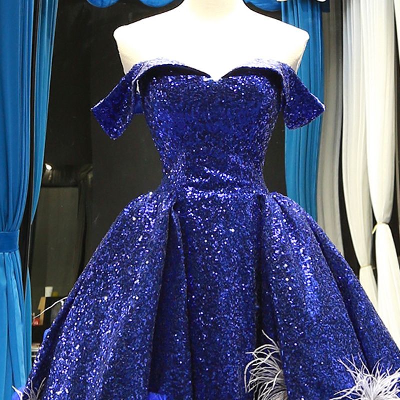 cocktail dress royal blue and silver