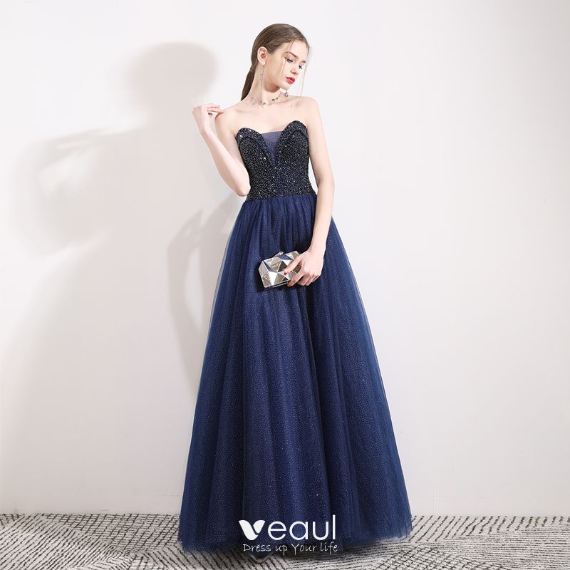 princess tulle sweetheart blue empire prom dress