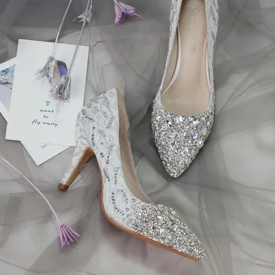 purple and silver wedding shoes