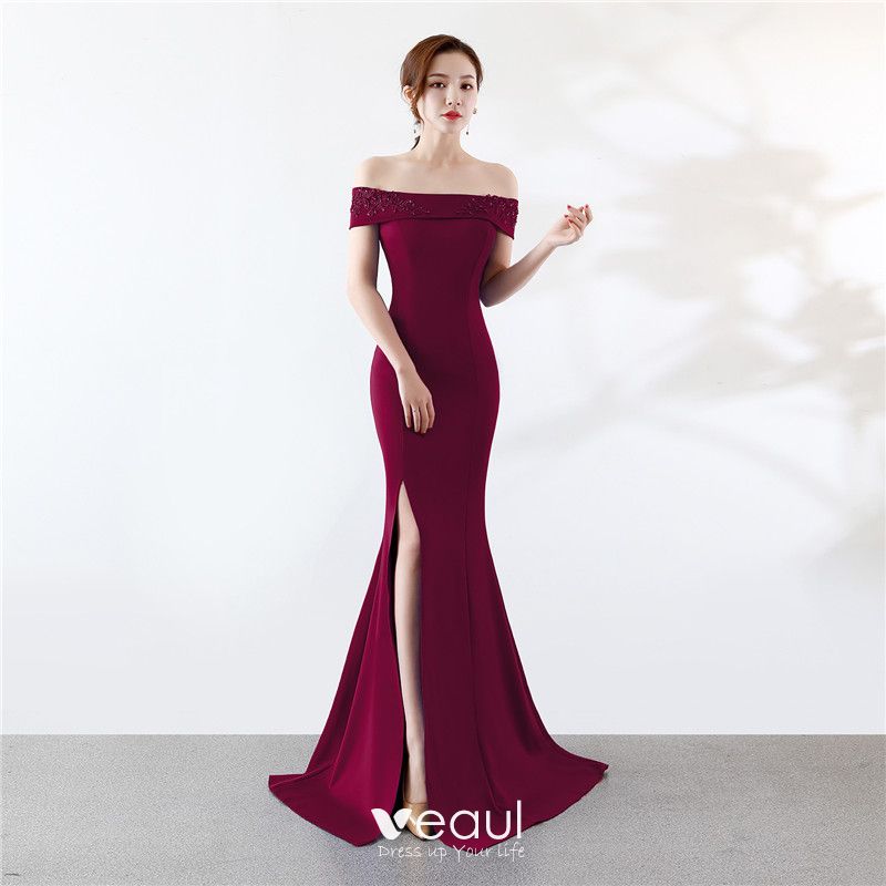 Chic / Beautiful Solid Color Ivory Evening Dresses 2019 Trumpet ...