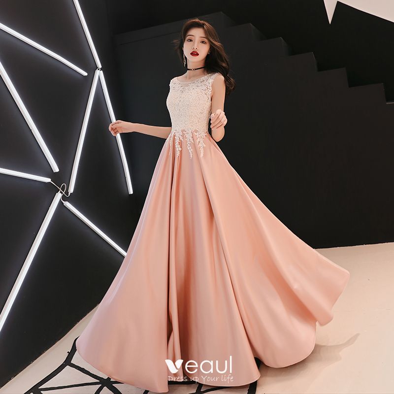 Pearl Pink Satin Dress Hot Sale, UP TO ...