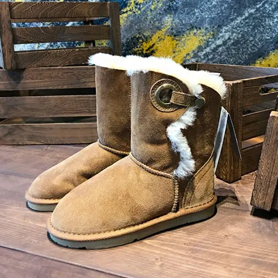 Suede Leather Outdoor Snow Boots