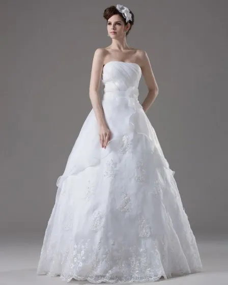 Pleated Ball Gown Wedding Dress