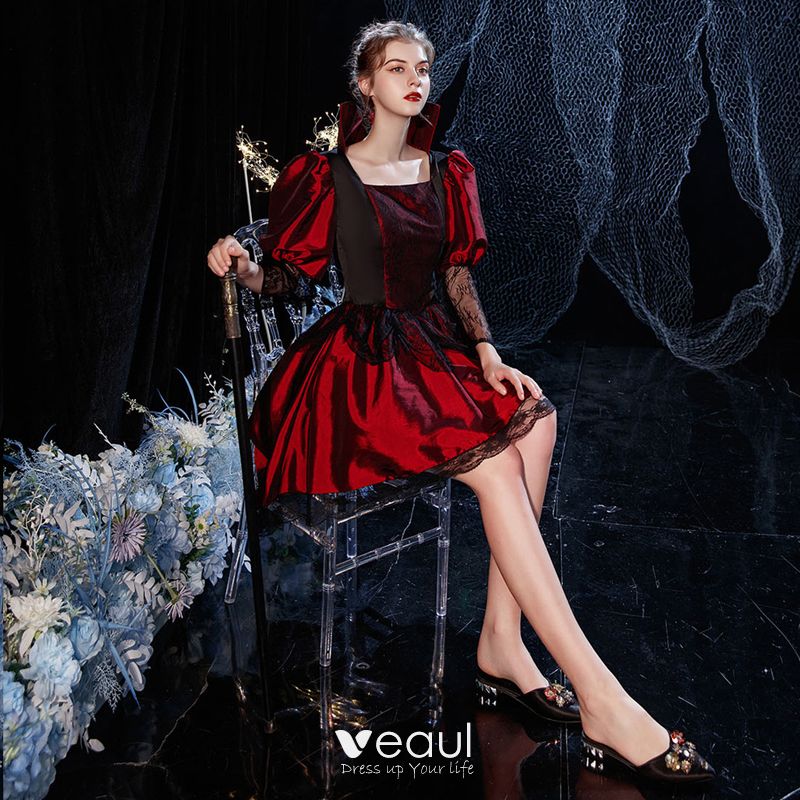 red black empire tulle prom