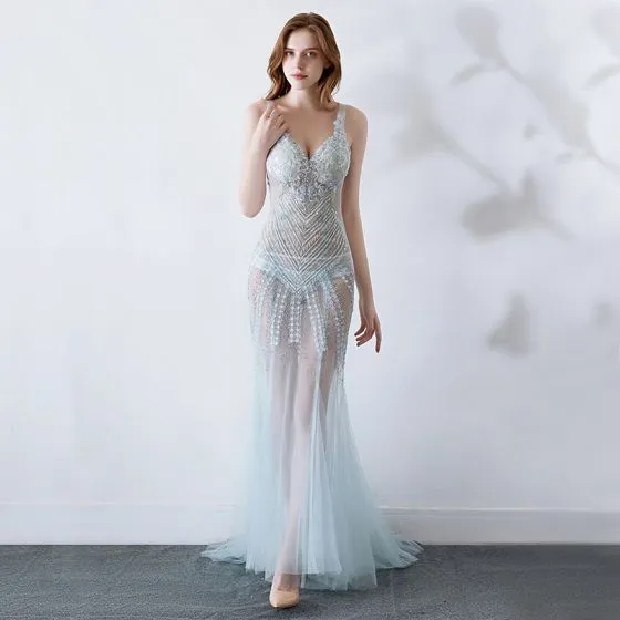 sexy light blue dress