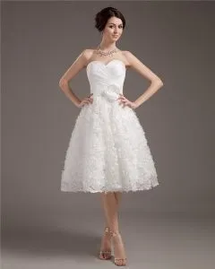 Short Mini Tea Length Wedding Dresses Veaul Elegant Short Mini Satin Lace Sweetheart Wedding Dress