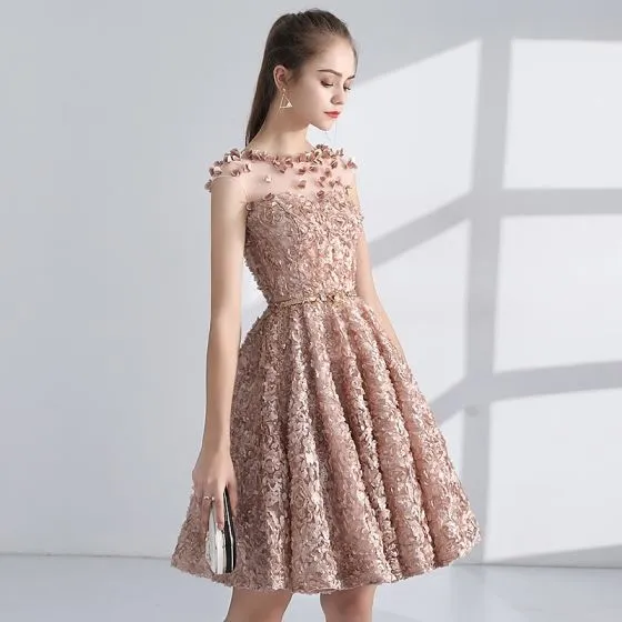 champagne graduation dress