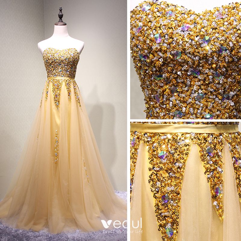 gold sequin prom dresses 2018