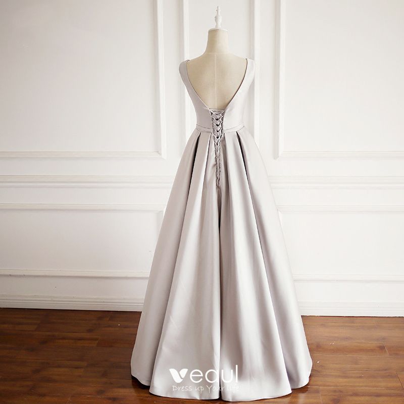 silver modest dress