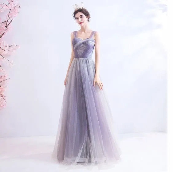 Classy Lavender Prom Dresses 2020 A-Line / Princess Square Neckline ...