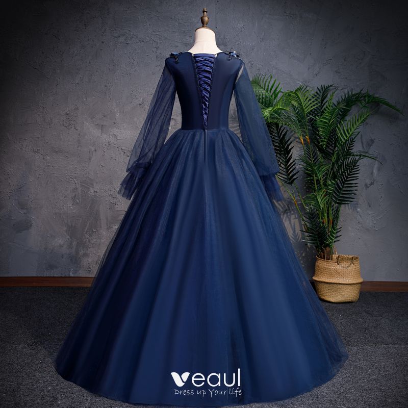Long Blue Dress With Sleeves Clearance ...