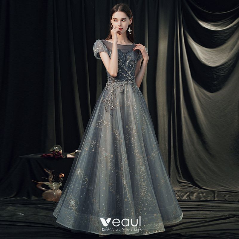 High-end Navy Blue Dancing Prom Dresses 2020 A-Line / Princess See ...