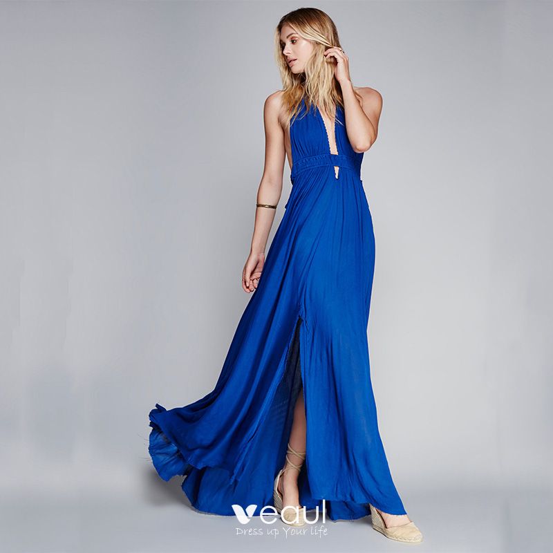 royal blue maxi dress cheap