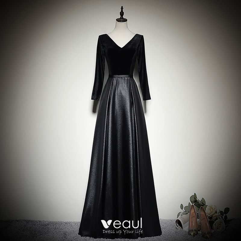 modest black evening gowns