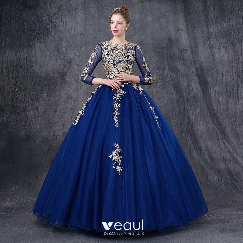 ball gown dresses royal blue