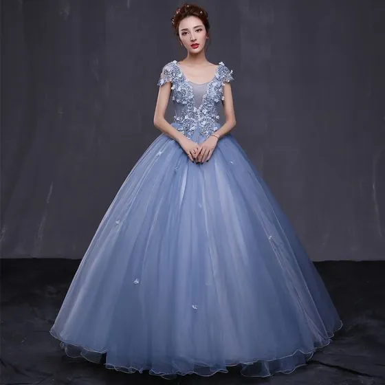 Chic / Beautiful Formal Dresses 2017 Prom Dresses Sky Blue Ball Gown ...