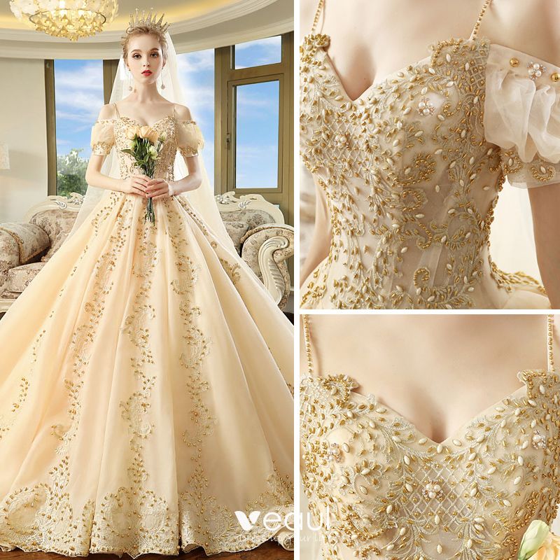 champagne ball gown