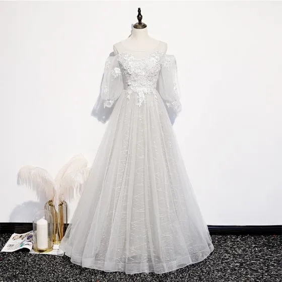 silver puffy dress