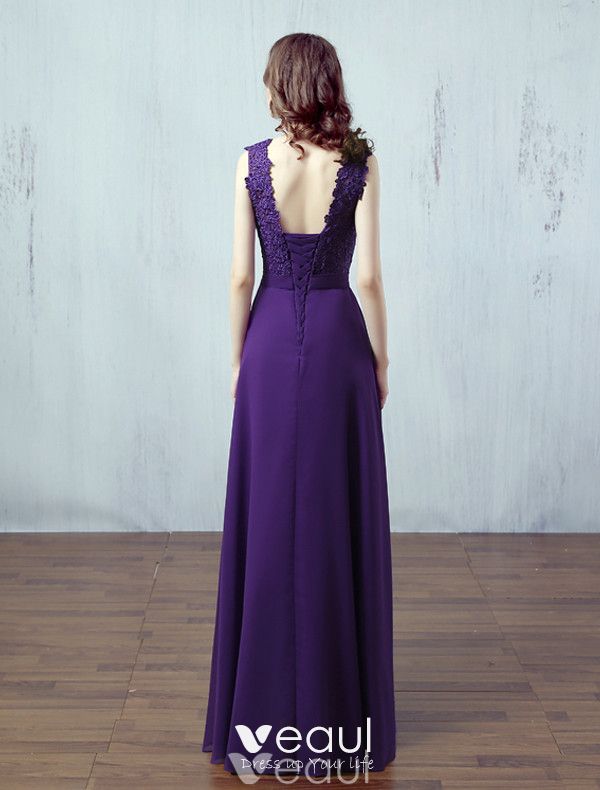 purple color dress simple