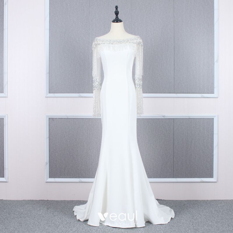 white long evening gown
