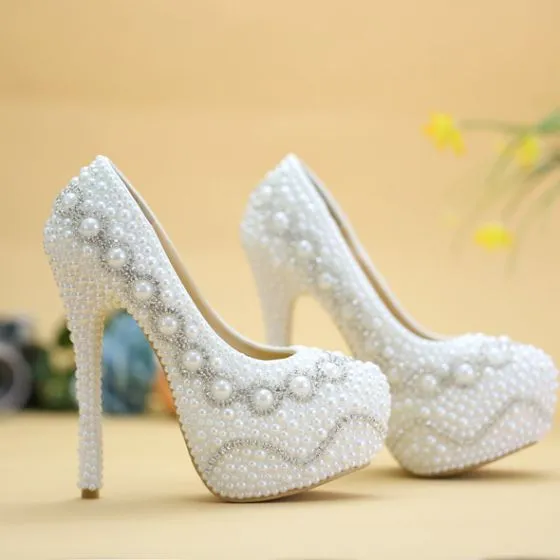 Chic / Beautiful White Wedding Shoes 