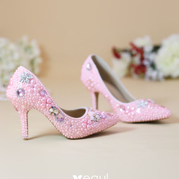 pink wedding shoes